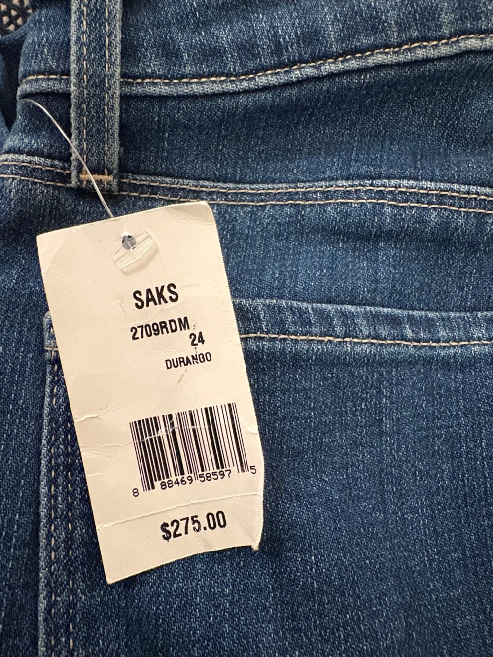 L’AGENCE Sandy Durango Blue High‑Rise Wide Leg Jeans – Front Seam - 24 - NWT - Picture 8 of 9